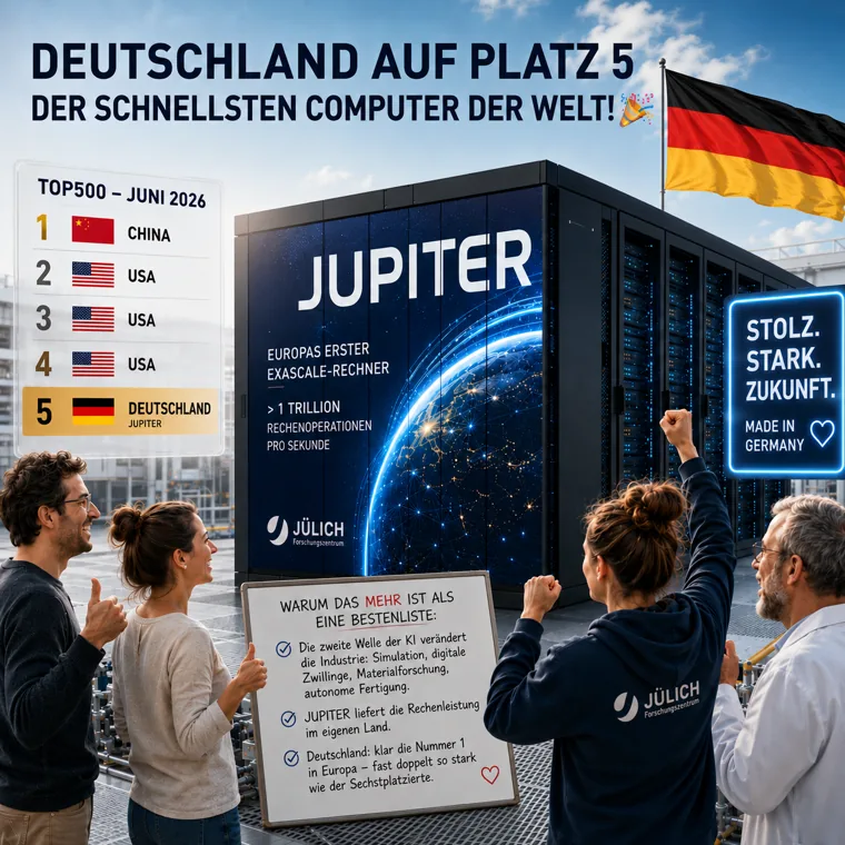 Deutschland Platz 5 der Supercomputer 2026