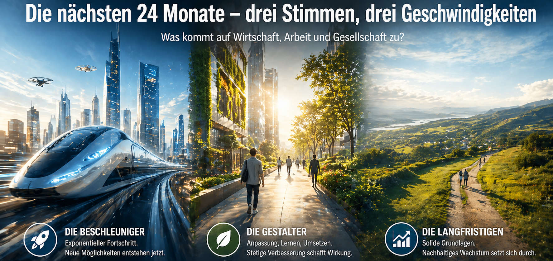 Drei Stimmen, drei Geschwindigkeiten — KI-Einordnung 2026